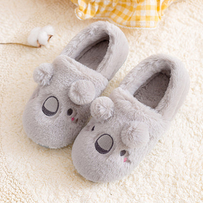 Women's Cute Thick Bottom Non-slip Plush Cotton Slippers